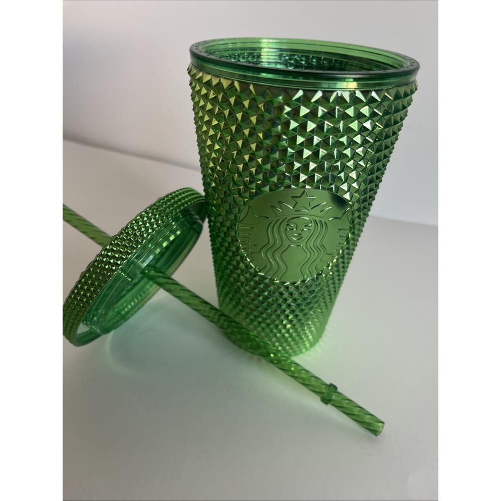 Starbucks Metallic Green Studded Bling 16 oz Tumbler Cold Cup /Holiday/ Collect - Picture 5 of 7